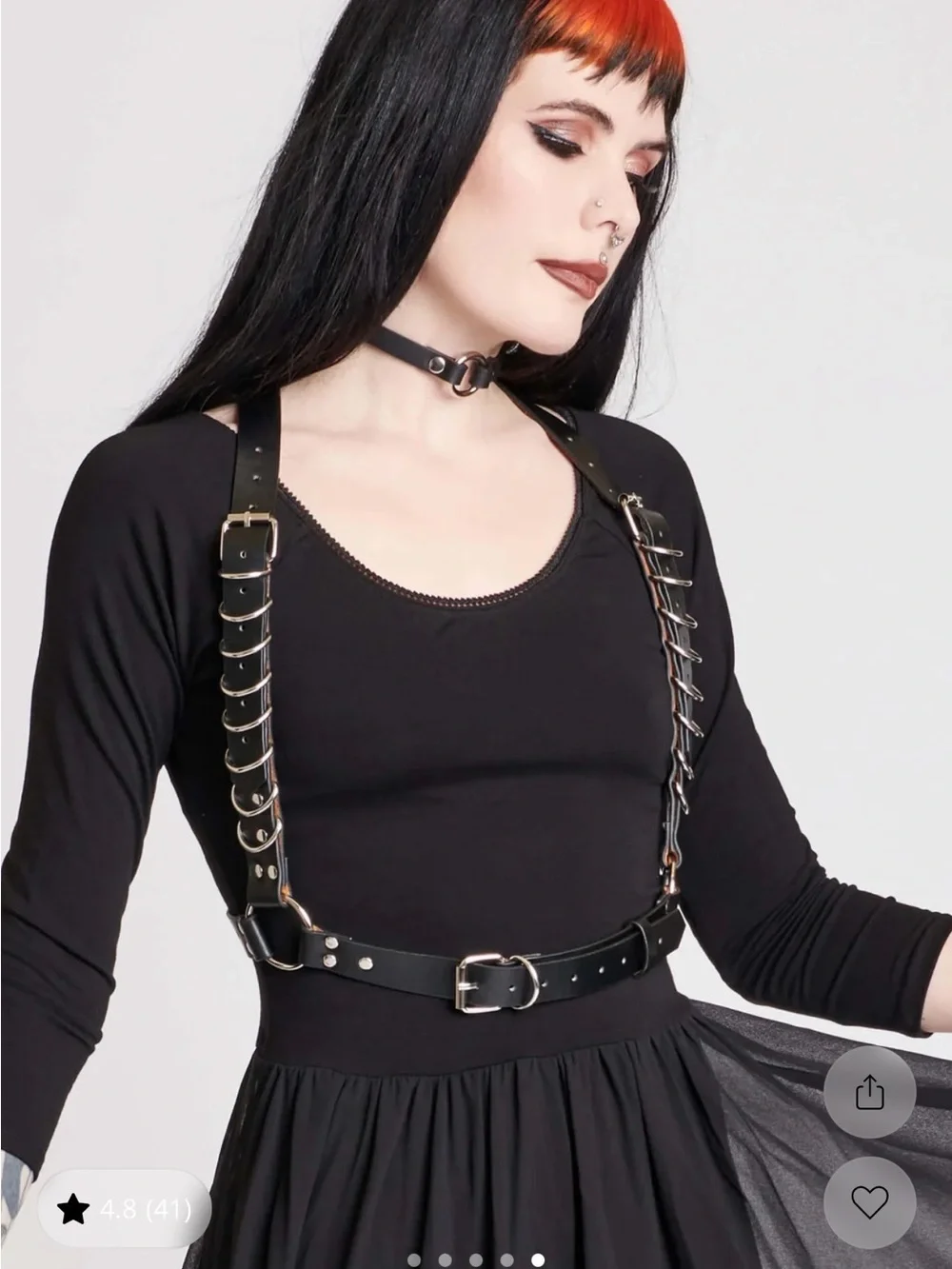 Midnight Hour Ring Strap Shoulder Harness Belt-size MD/XL. NWT Missing belt loop